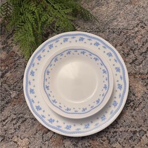 SOLD Vintage  Corelle morning blue set of 14 plate plates